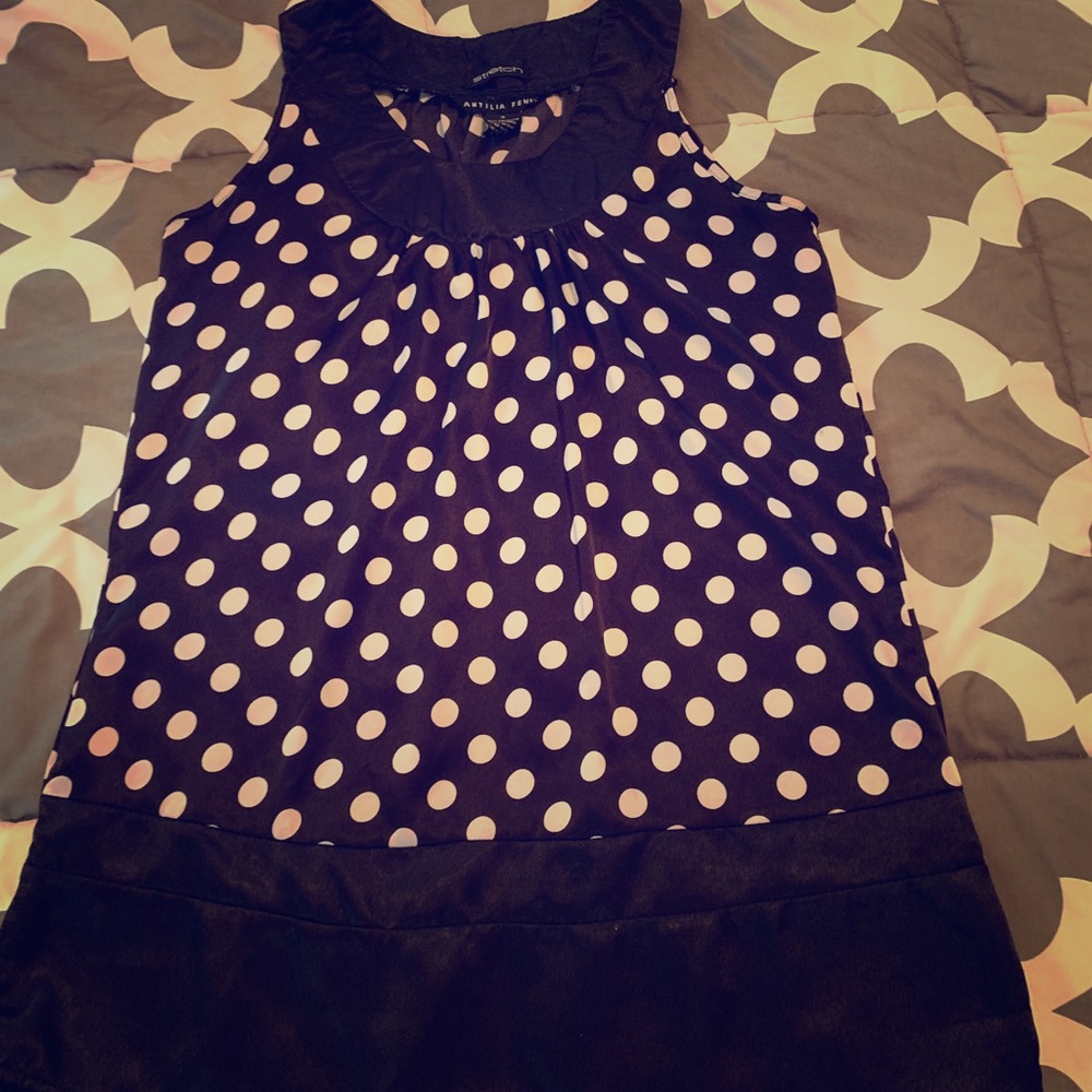 Silk polka dot sleeveless top